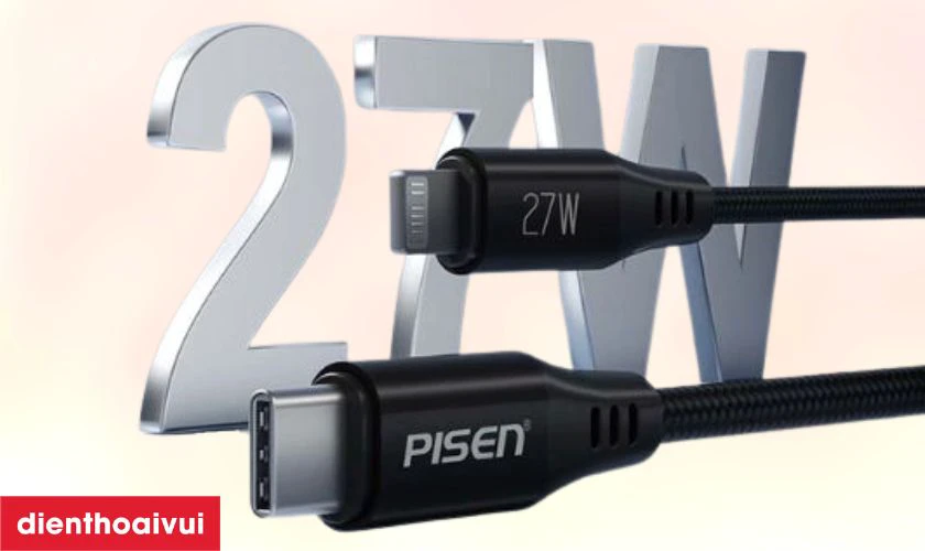 Điểm nổi bật của Cáp Pisen Quick MagiPi Magloop Type-C to Lightning 27W 1m