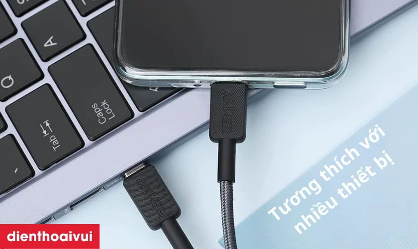 Cáp sạc Anker 322 khả năng tương thích với nhiều thiết bị sử dụng cổng Type-C