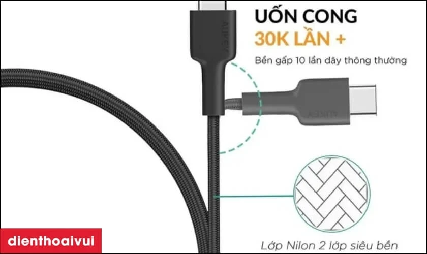 Thiết kế bền bỉ với vỏ bọc nylon