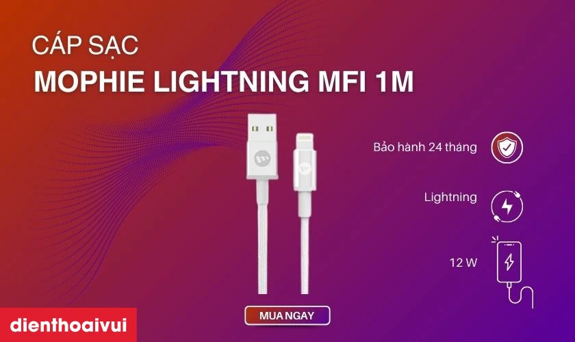 Cáp sạc Mophie Lightning MFI 1m chính hãng | Lấy liền