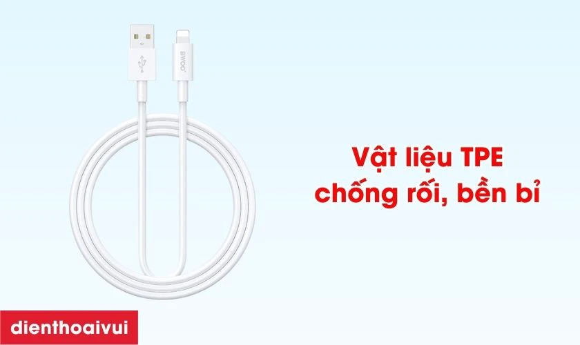 Cáp BWOO Lightning X281C nổi bật với thiết kế chắc chắn