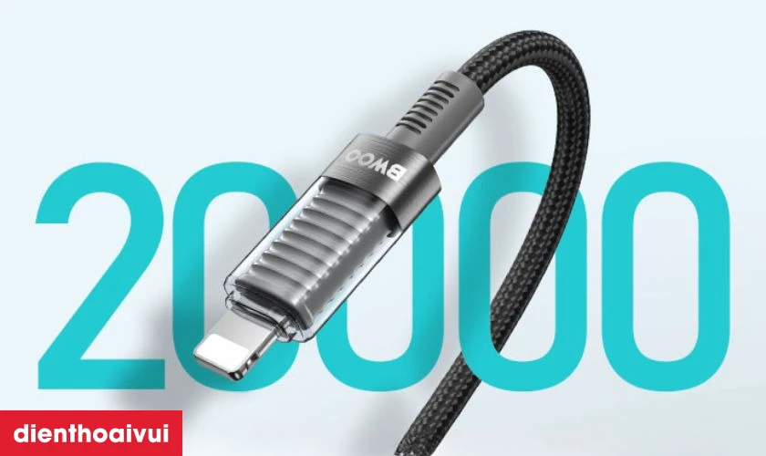 Điểm nổi bật của c&aacute;p sạc nhanh BWOO Type-C to Lightning 27W X287C-L d&agrave;i 1M