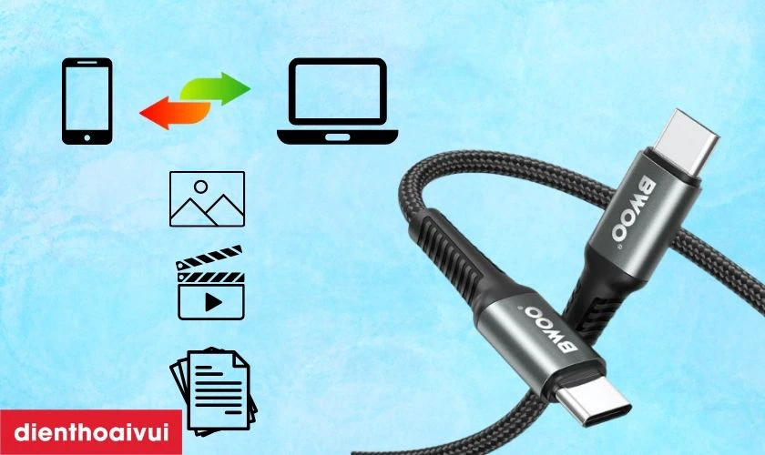 BWOO Type-C to Type-C hỗ trợ truyền dữ liệu với tốc độ tối đa ~ 480 Mbps