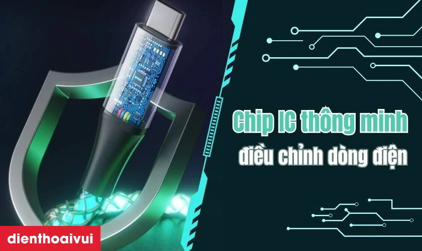 Cáp sạc nhanh BWOO X278 tích hợp chip điều chỉnh dòng điện