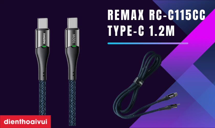 Cáp sạc Remax RC-C115cc Type-C 1.2M