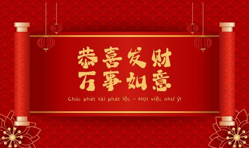 Câu chúc Tết 4 chữ tiếng Trung hay