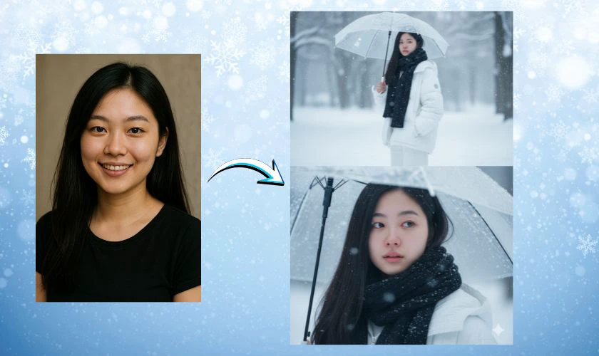 Câu lệnh ghép ảnh mùa đông rõ mặt, sắc nét