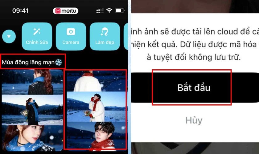 Cách ghép ảnh tuyết rơi bằng Meitu nhanh chóng