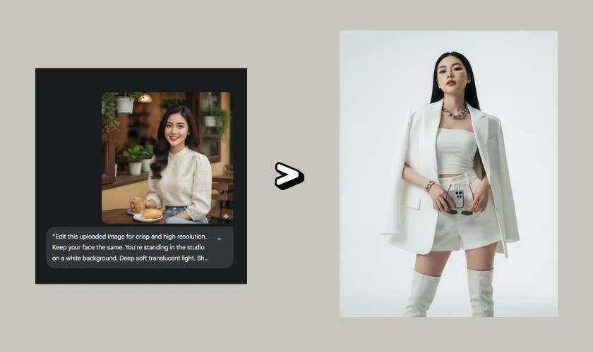 Câu lệnh tạo ảnh mặc vest bằng tiếng Anh