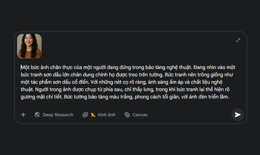 Câu lệnh tạo ảnh trong bảo tàng bằng Gemini tiếng Việt