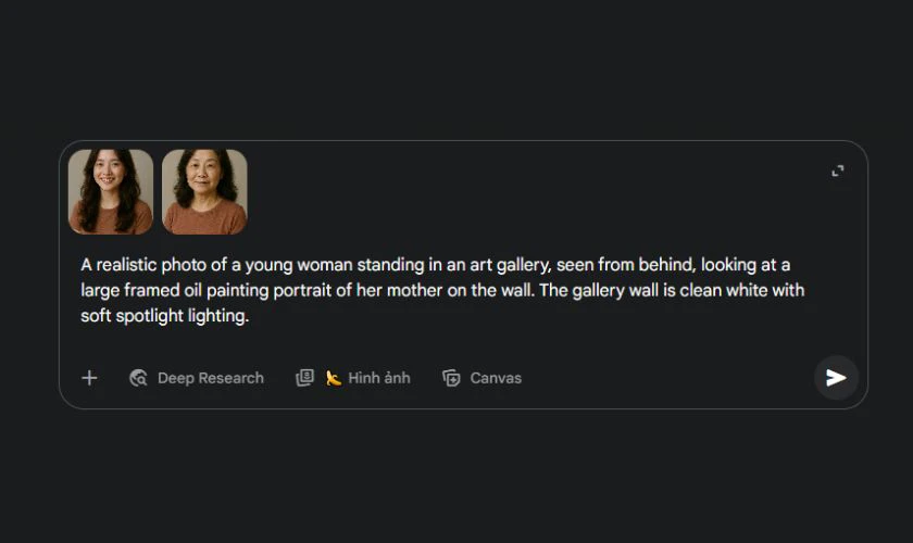 Câu lệnh làm ảnh đứng trước tranh chân dung người thân