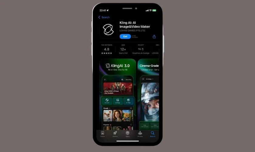 Bước 4: Tải ứng dụng Kling AI để tạo thành Video