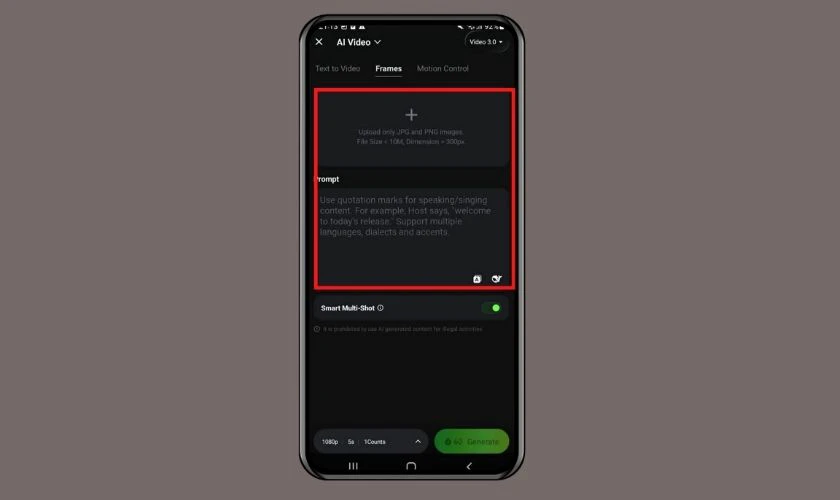 Bước 7: Tải hình ảnh và nhập prompt
