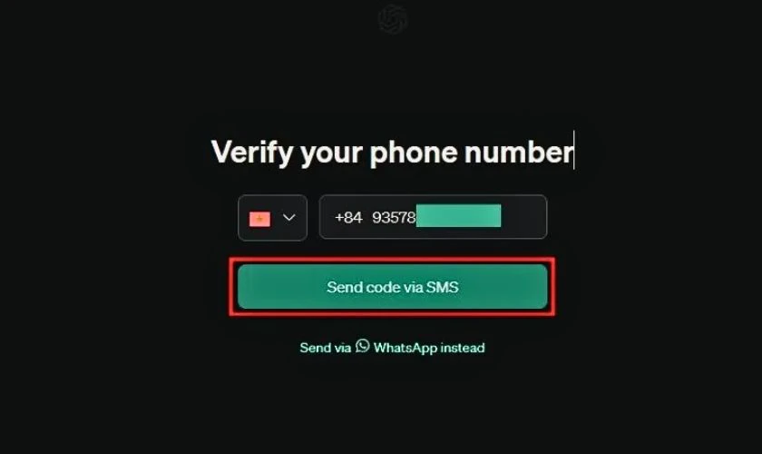 Nhập thông tin cá nhân và xác minh số điện thoại