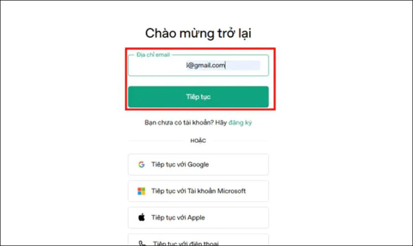 Nhấn Continue, sau đó nhập mật khẩu của bạn
