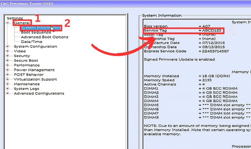 Chọn System Information