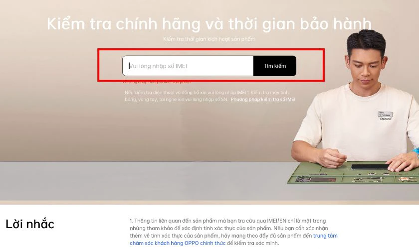Cách dùng IMEI OPPO check thời hạn bảo hành