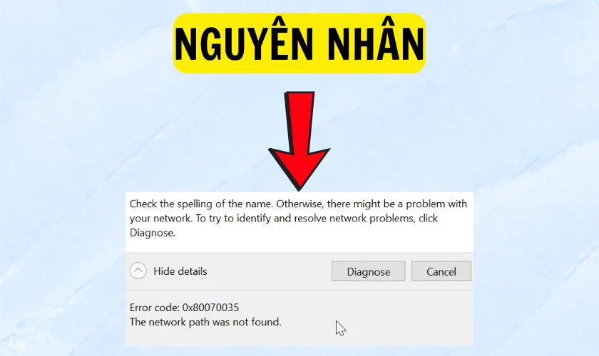Lỗi Check the spelling of the name nguyên nhân do đâu?