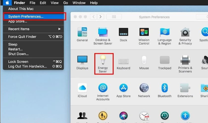 Cách chỉnh thời gian tắt màn hình MacBook Air trong System Preferences