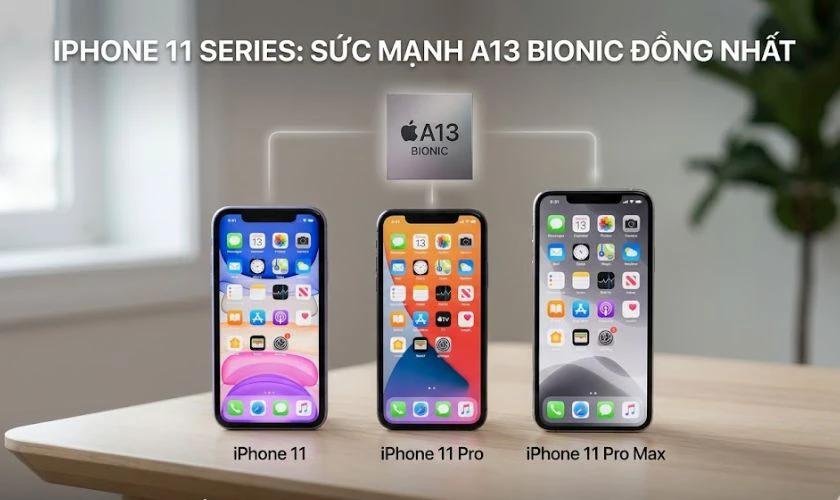iPhone 11 series là dòng máy đầu tiên gắn liền với tên tuổi của con chip A13 Bionic