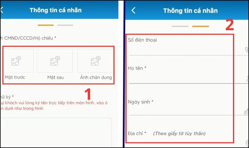 Điền các thông tin theo yêu cầu rồi nhấn Xác nhận