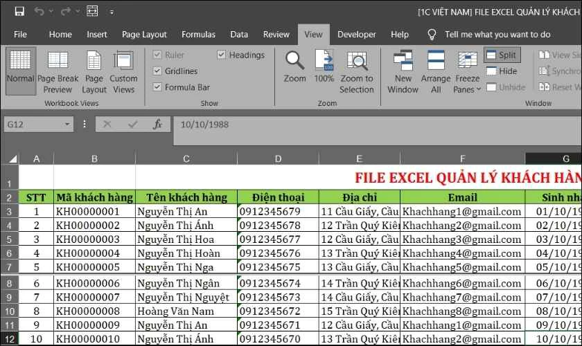 Chức năng Split trong Excel là gì