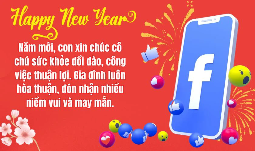 Cap chúc Tết bố mẹ người yêu đăng ảnh Facebook