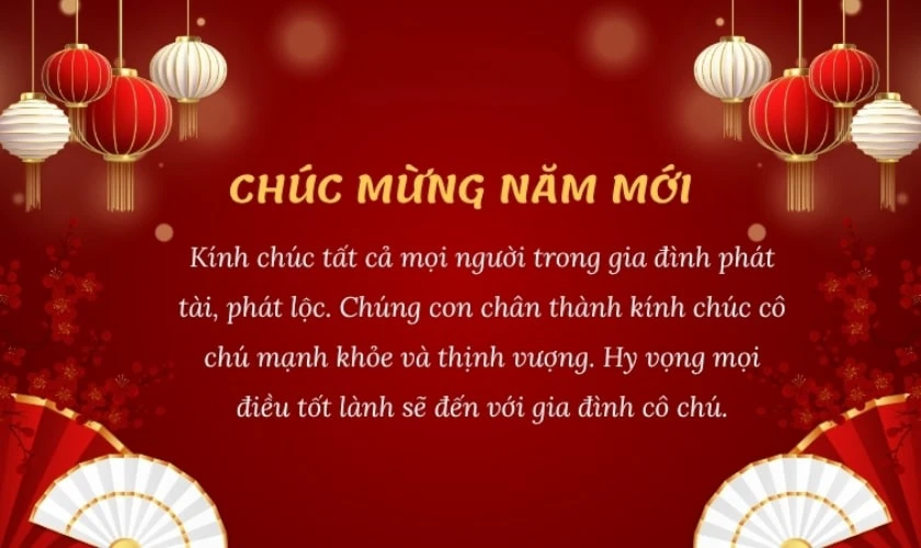 STT chúc Tết cô chú 2026 năm Bính Ngọ
