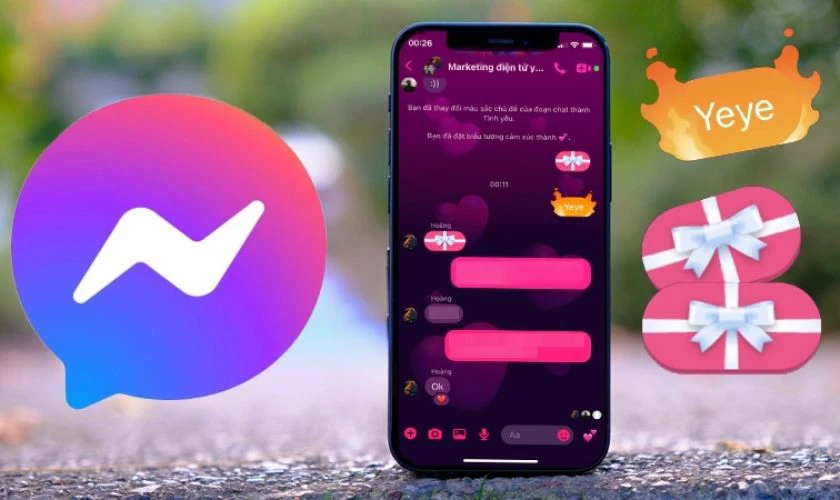 Chúc qua Messenger kèm hiệu ứng