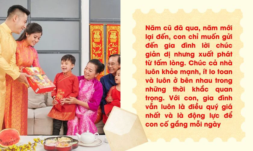 Mẫu viết thư chúc Tết người trong gia đình 2026