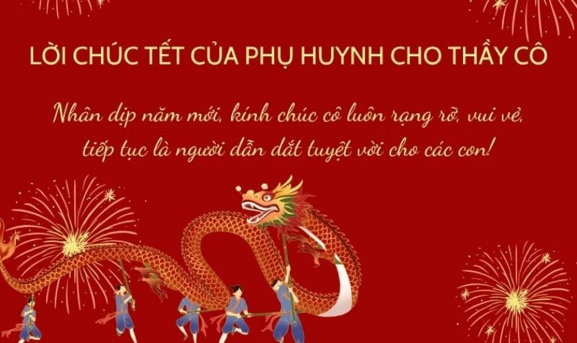 Lời chúc tết phụ huynh 2026 Bính Ngọ của giáo viên
