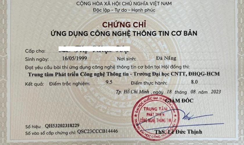 Chứng chỉ tin học văn phòng cho sinh viên