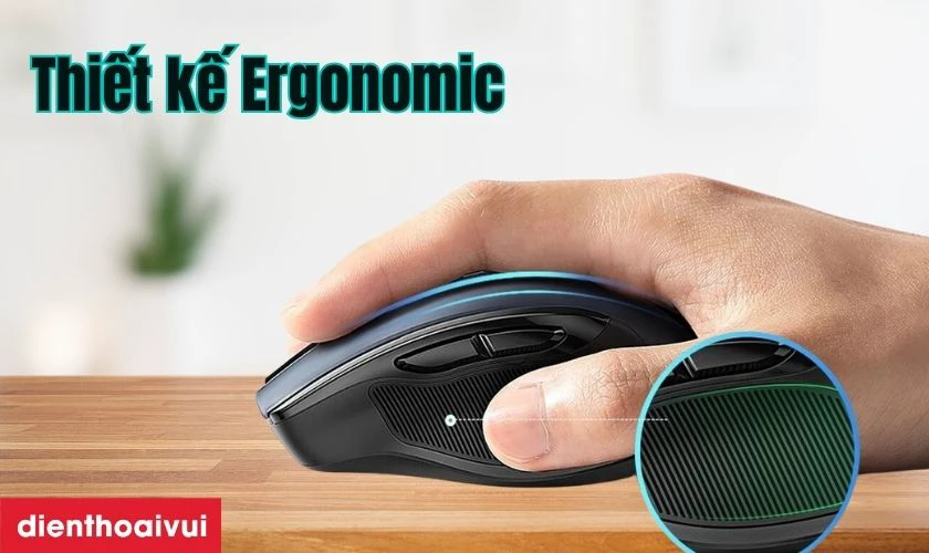 Thiết kế ergonomic của chuột giúp giảm thiểu áp lực lên cổ tay