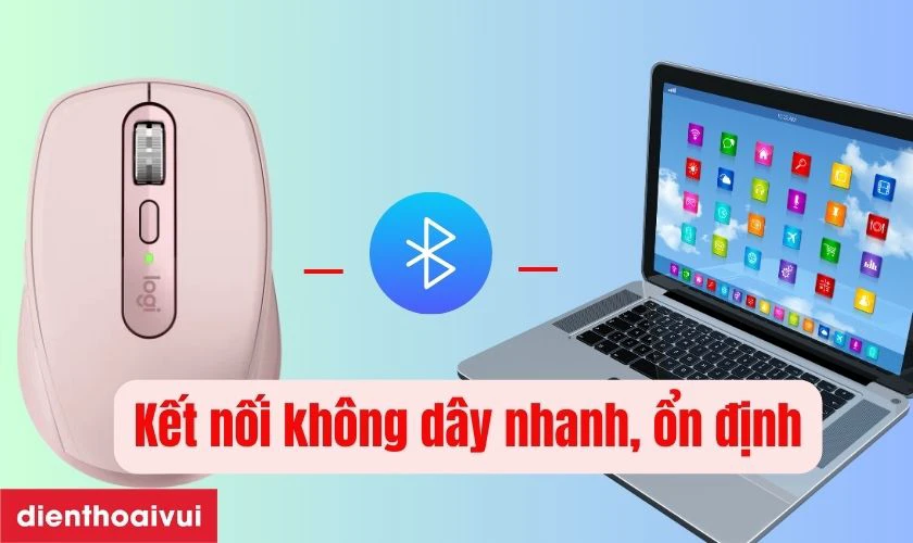 Chuột hỗ trợ kết nối không dây qua USB 2.4GHz và Bluetooth