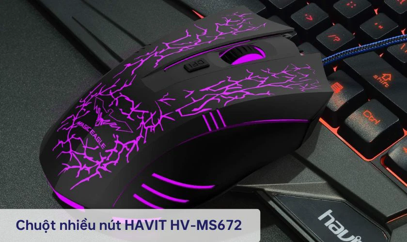 Chuột nhiều nút HAVIT HV-MS672 sở hữu thiết kế gọn nhẹ thoải mái cầm nắm