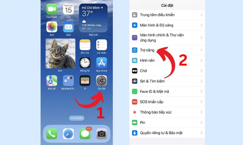Chụp màn hình iPhone 15 bằng cách gõ mặt lưng