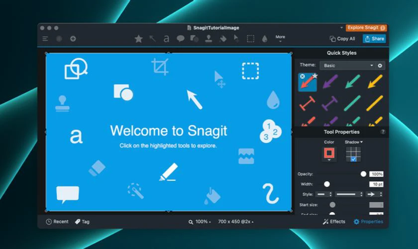 Chụp màn hình MacBook bằng Snagit