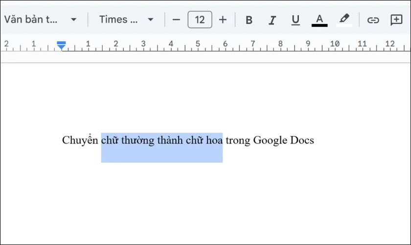 Chuyển chữ thường thành chữ hoa trong Google Docs bằng Menu Định dạng