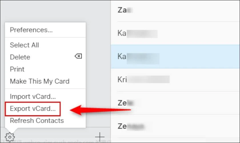 Bạn có thể giữ phím Ctrl + A để chọn tất cả các liên hệ