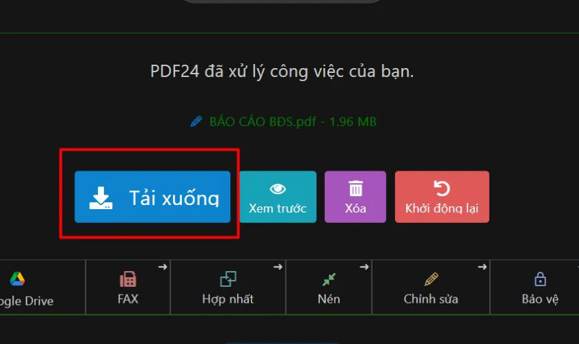 Nhấn Tải xuống để lưu file về máy
