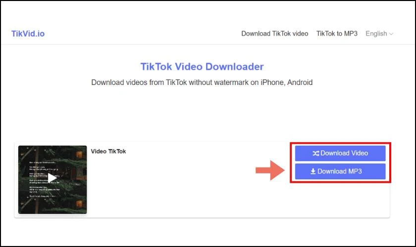 Chuyển nhạc từ Tiktok sang MP3 miễn phí với TikVid nhanh