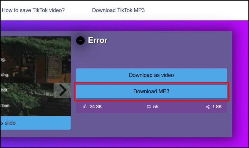 Chuyển nhạc từ Tiktok sang MP3 nhanh