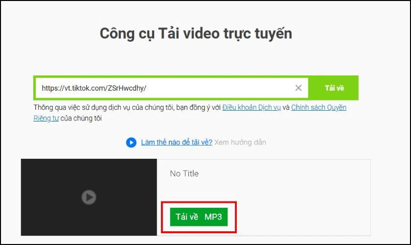 Chuyển nhạc từ Tiktok sang MP3 miễn phí với Savefrom free