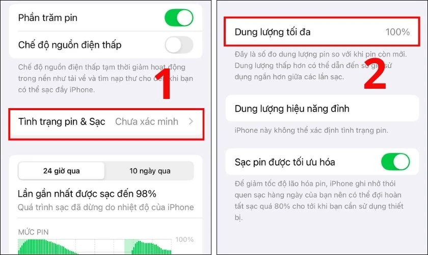 Kiểm tra tình trạng pin, hiệu năng