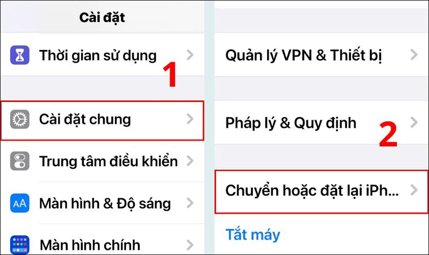 Kiểm tra bằng cách cài đặt lại điện thoại iPhone