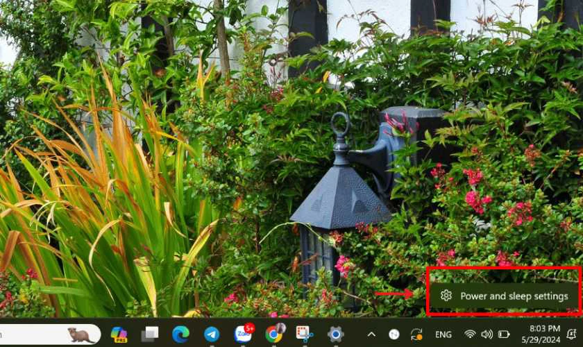 Nhấp chuột phải vào biểu tượng pin ở thanh Taskbar