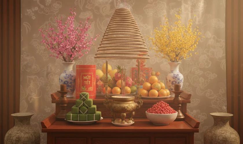 Cách thắp hương vòng ngày Tết đúng cách