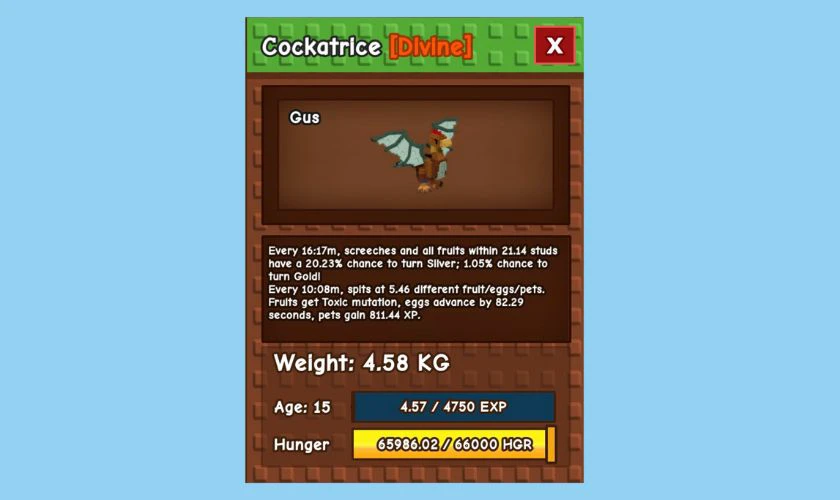 Tính năng của Cockatrice trong Grow a Garden là gì?