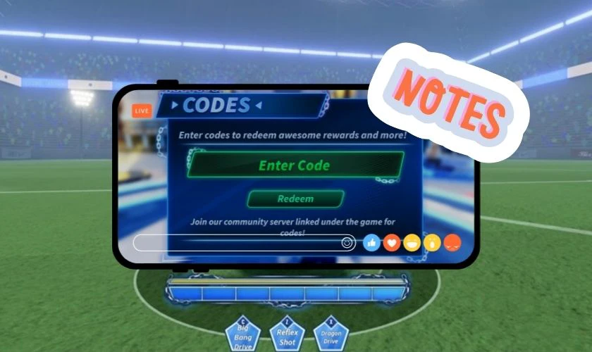 Lưu ý khi nhập Code Goalbound