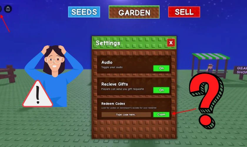 Nhập Code Grow a Garden bị lỗi kết nối phải làm sao?